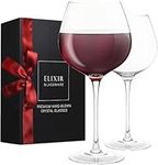 ELIXIR GLASSWARE Red Wine Glasses – Large Wine Glasses, Hand Blown – Set of 2 Long Stem Wine Glasses, Premium Crystal – Gift for Wine Tasting, Wedding, Anniversary, Christmas – 22 oz, Clear