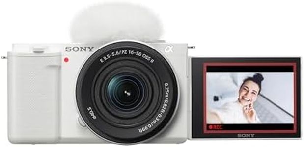Sony Alpha ZV-E10 - APS-C Interchangeable Lens Mirrorless Vlog Camera Kit - White, ZVE10KW