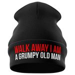 Purple Print House Gift for Grandad - Grumpy Old Man Funny Beanie Hat - Embroidered Beanie - randad Gift - Dad Mens Novelty Birthday Gift (Black)