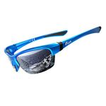 ICECUBE AVENTO Polarized Sports Sunglasses - UV400 & Anti-Slip, Lightweight for Driving, Running & Golf - Unisex (Blue/Grey)