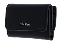 Calvin Klein Women RE-Lock Trifold MD W/Chain Wallets, Ck Black