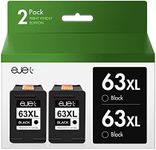 ejet Remanufactured 63XL Black Ink Replacement for HP 63XL Black Ink Cartridge, High Yield Work with OfficeJet 3830 4650 5255 Envy 4520 4512 4516 Deskjet 1112 3630 3634 3639 3632 2132 Printer(2 Black)