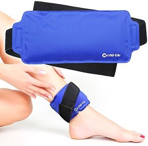 WORLD-BIO Gel Ice Pack for Injuries, Reusable Ice Pack with Strap for Achilles Tendon Wrist Ankle Knee Arm Neck, Cooling Hot Cold Pack Therapy for Swelling, Plantar Fasciitis & Bruising