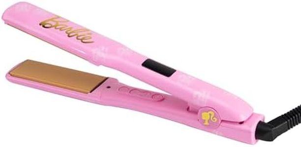 CHI x Barbie Ceramic Hairstyling Flat Iron, Ceramic Hair Straightener for Frizz-Free Hair, Preset Temperatures for All Hair Types, 1.25" Iron, Pink
