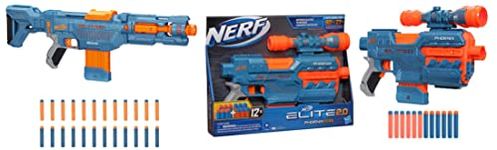 Nerf Elite 2.0 Echo Cs-10 Blaster, 24 Darts, 10-Dart Clip, Removable Stock and Barrel Extension & Elite 2.0 Phoenix Cs-6 Motorized Blaster, 12 Darts, 6-Dart Clip, Scope, Tactical Rails, Multi