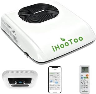 12V DC RV Air Conditioner, Voice & APP Control 10,000 BTU RV Rooftop AC Unit, Low Profile Battery Powered 12V Air Conditioner for Off-Grid Campers, RVs, Vans, Trailers, Boats,Tractors(2026 New Update)