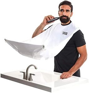 Beard King Beard Bib Apron - Shaving Set for Dad - As Seen on Shark Tank - Men's Hair Catcher for Shaving - Grooming Accessories, White