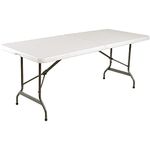 Bolero Centre Folding Utility Table White 6Ft Garden Outdoor Party Catering