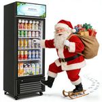 BODEGACOOLER Commercial refrigerators glass door fridge, 10.0 Cu. Ft Commercial display refrigerator for sale, back bar cooler with glass door for drink,Bar,drink, Display fridge with LED Light.