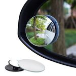 2 Pcs Blind Spot Mirrors, 360°Rotate Side Mirror Blindspot Round HD Glass Car Mirrors Adjustable Stick-on Convex Side View Spot Mirror for Universal Car