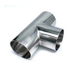 304 Stainless Steel Equal Tee T Shape Round Pipe T-Piece Exhaust Tube Polished Welded Joint