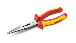 SATA ST70132ST 8-Inch VDE Insulated Long-Nose Side Cutting Pliers with Chrome Vanadium Steel Body and Dual Material Anti-Slip Handles