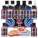 OPHIR Metallic Acrylic Pouring Paint Kit, Set of 8 Metallic Colors, 2 Black, 2 White Colors, Pre-Mixed Paint Pouring Supplies, Ready to Pour Acrylic Paint for Canvas, Paper, Rocks, Wood, Glass