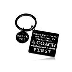 Coach Thank You Basketball Coach Gift Appreciation Keychain for Hockey Baseball Soccer Coach Teacher, Black