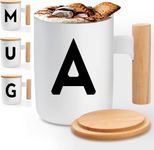 A-Z Coffee Mug Personalized Birthday Gifts for Women Her Men, Best Friend Dad Birthday Gifts, Christmas Gifts, Monogrammed Gifts Ideas for Women, Ceramic Coffee Mug, Mugs with Initials - A