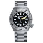 BERNY Dive Watch for Men Sports Diving Wristwatch with Screw-in Crown 30ATM Waterproof Sapphire Glass Solid Stainless Steel Bracelet Automatic Mechanical Pro Diver Watches Super Luminous, Black,