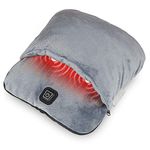 Foot Warmer with Heating and Vibration Massage Function,Electric Feet Warmer for Cold Feet Fast Heat up,Soft Flannel Fleece 3 Settings,Anti-Slip Sole,Relaxation Gift for Men and Women
