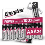 Energizer Advanced - AAA Batteries (24 Pack) - Triple A Battery 1.5V - Up To 100% Longer Lasting - Ideal for High-Drain Devices - 0% Plastic Packaging - 10 Year Shelf Life [Amazon Exclusive]