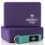 URBNFit Yoga Block (Purple Set & Strap)