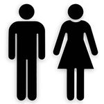 Men and Women Bathroom Signs Decor (Figure Set Black Acrylic) - Bathroom Door Signs - Men Women Restroom Sign - Restroom Signs for Business - Funny Restroom Signs for Door - Unisex Bathroom Sign (Black Acrylic)