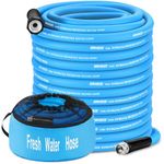 Kohree 100 FT RV Water Hose, 5/8" Premium Drinking Water Hose, Leak Free, No Kink, Long Garden Hose 100 ft with Storage Bag, Ideal for RV, Camper, Truck, Garden - Blue