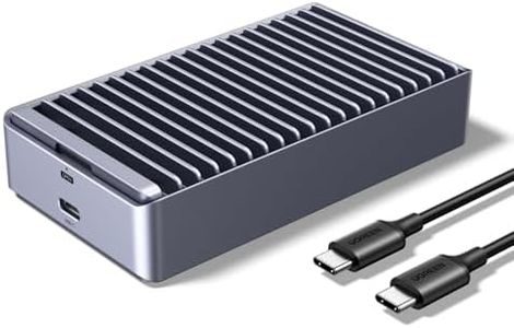 UGREEN 40Gbps M.2 NVMe Enclosure with Aluminum Double-Sided Fin Heat Dissipation, No Noise External SSD Case Compatible with Thunderbolt 4/3/USB4/3.2/2.0 M1 M2 Pro/Max (SSD Not Included)