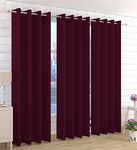 Kiara Creations 1 Piece Room Darkening Thermal Insulated Blackout Curtains for Long Door 8 Feet, Wine