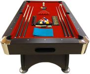 Simba Red Devil 7 FT Billiards Pool Table - Brown, Red