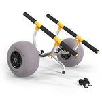 Bonnlo Kayak Cart Beach Wheels, Width Adjustable 6.3"-18.7" Universal Canoe Dolly Heavy Duty Kayak Trolley with 12" Balloon Tires, Kickstand, and Free Pump, Sturdy 330 Lb Weight Capacity