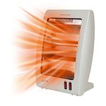 Igenix IG9509 Portable Upright Halogen Electric Heater, 2 Bar Quartz Electrical Heater, Safety Tip Over Switch, 800 W, White