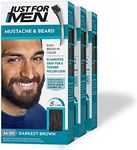 Just For Men Mustache and Beard Brush-In Color Gel, Darkest Brown (Pack of 3, Packaging May Vary)