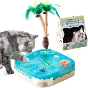 Migipaws 7-in-1 Interactive Automatic Cat Toy – Ultimate Indoor Cat Toy with Motion Sensor, LED Night Mode, Teaser Wand, Catnip Ball & Foam Balls for Bored Indoor Cats
