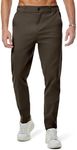 JMIERR Men's Stretch Chino Pants Business Casual Stretch Waist Slim Fit Golf Pants Tapered Cotton Twill Trousers Dress Pants with Pockets, L, Dark Brown