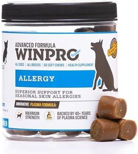 WINPRO Pet Allergy Grain-Free Plasma-Powered Soft Chews, 60 Chews, Natural Blood Protein Supplements for Dogs Providing Relief from Itchy, Irritated Skin, Made in The USA