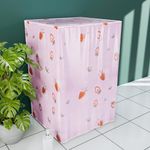 Kuber Industries Top Loading Washing Machine Cover |Waterproof And Dust Proof Fully Automatic Washing Machine Cover |Sweet Strawberry Laundry Machine Protect Cover With Zip | Pink & Red