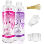 Puduo Epoxy-Resin-Crystal-Clear-Kit for Art, Jewelry, ï¼Å’Coating- 16 Oz | Bonus 4 pcs Graduated Cups, 3pcs Sticks, 1 Pair Rubber Gloves by Puduo