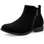 Harvest Land Womens Chelsea Boots Ladies Ankle Boots Winter Boots Stylish Classic Short for Adults Zip-up Shoes Black 6UK