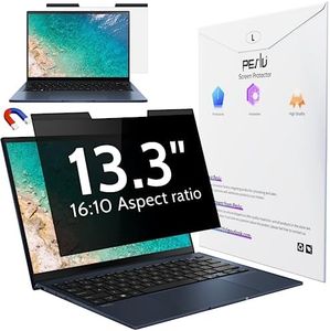 Peslv Magnetic Laptop Privacy Screen 13.4 & 13.3 inch for 16:10 Computer Monitor, 13" Removable Anti Glare Protector Blue Light Filter Shield Compatible with Lenovo Hp Dell Acer Asus Thinkpad Envy Xps