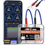 ANCEL BM200 12V Car Battery Tester, Bluetooth 4.2 Automotive Battery Monitor Auto Battery Load Analyzer for Lithium & Lead-Acid Batteries with Cranking Charging Test Alarm Record Voltage History