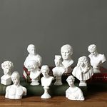 YiYFiT 10Pcs Classic Mini 2.7” Famous Greek Bust Statues, Replica Resin Sculpture Figurines Small Head Statue Plaster Boys Portraits Crafts for Home Office Décor, Artist Sketch Drawing Spray Paint