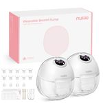 Nuliie Electric Breast Pump Hands-Free S32, Wearable Portable Breast Pumps 4 Modes 9 Levels, 24MM Comfortable Flange, More Private, Replaced Accessories Included (2 Pack, WhiteSmoke)