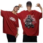 Comic Street Unfinished Legacy Sidhu Moose Wala Oversized T Shirt (M, Red)