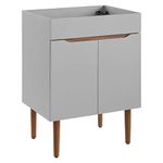 Modway Harvest Mid-Century Bathroom Vanity Cabinet in Gray Walnut (Sink Basin Not Included)