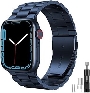 owlhold para Correa de Reloj Apple Watch de 45mm 44mm 42mm 49mm, Correa Metal de Acero Inoxidablede Repuesto Compatible con iWatch Series 10/9/8/7/6/5/4/3/2/1/SE/Ultra para Hombres y Mujeres -Azul