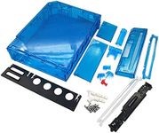 JMXLDS New Replacement Full Housing Shell Cover Case with Buttons Sticker Accessories for Wii Console-Transparent Blue