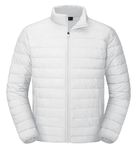 MAGCOMSEN Puffer Jacket Men Packable Down Jacket Lightweight Winter Coats Waterproof Insulated Jacket White L