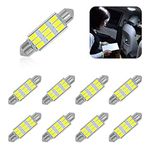 beypovk 41mm Car LED Bulb, 6000K Pure White Bright Interior Car Lights, Error Free 9-SMD 5630 Chipsets DE3021 Bulb for Car Dome Light Map Light License Plate Lights (8 PCS)