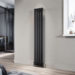 ELEGANT Black Radiators Single Panel Radiator 1600 x 272 mm Modern Flat Panel Central Heating Radiators Column Designer Radiator