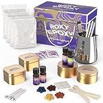 Roxy Epoxy DIY Candle Making Kit Gold - Complete Supplies Set to Make Your Own Candles - Includes 2lb Soy Wax, Candle Tins, Fragrances, Color Dyes, Melting Pot