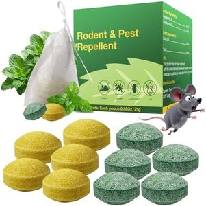 Mouse Repellent Outdoor, 24 Pack Natural Peppermint Oil Mouse and Squirrel Deterrent for Attic, Garage, Indoor, Rat Poisoning for Inside, Keep Rodents Out of Car